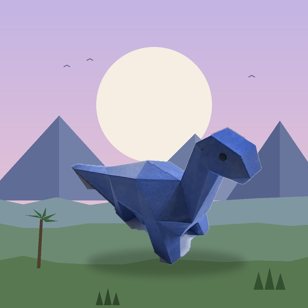 Blue Brontosaurus 3D printed dinosaur doorstop