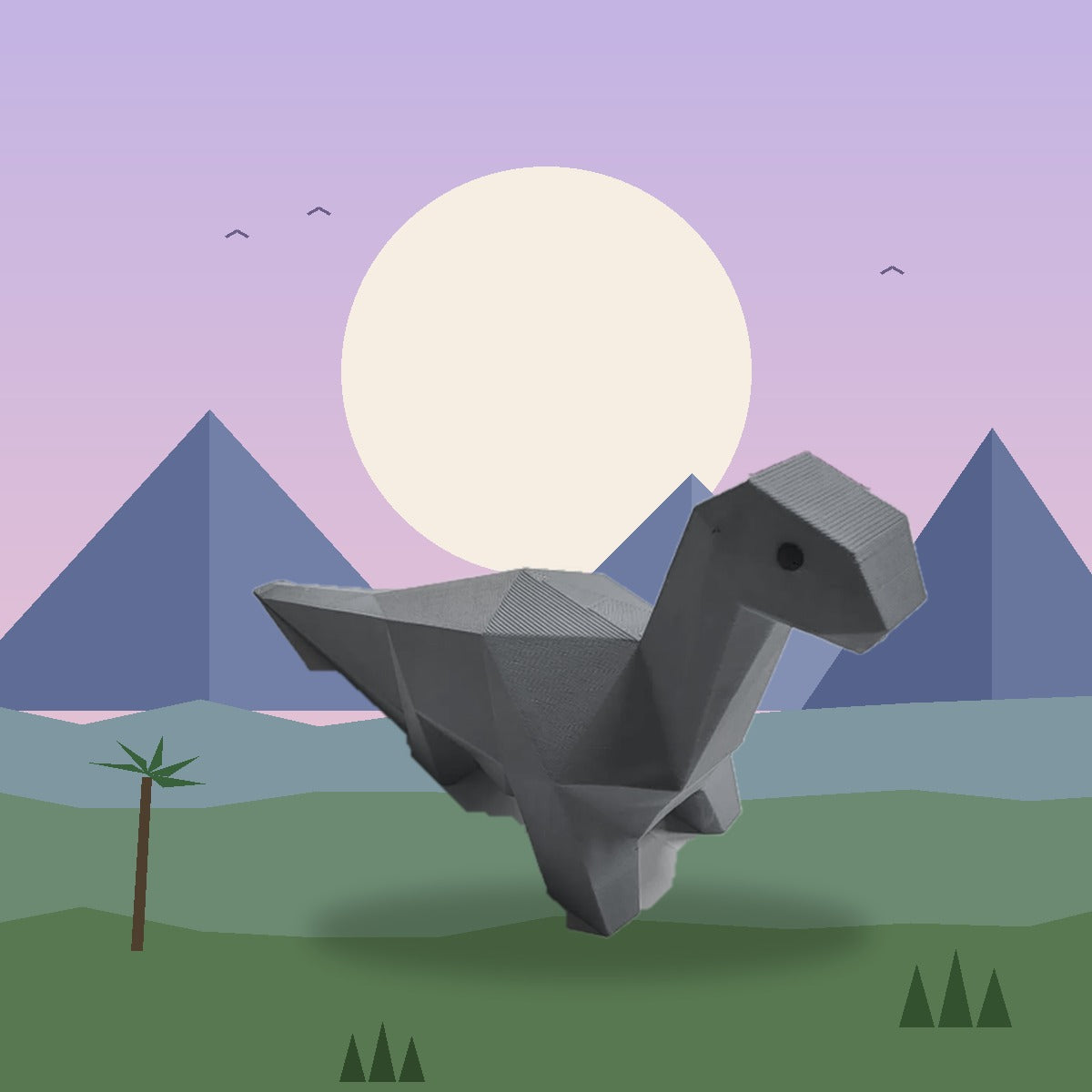 Gray Brontosaurus 3D printed dinosaur doorstop