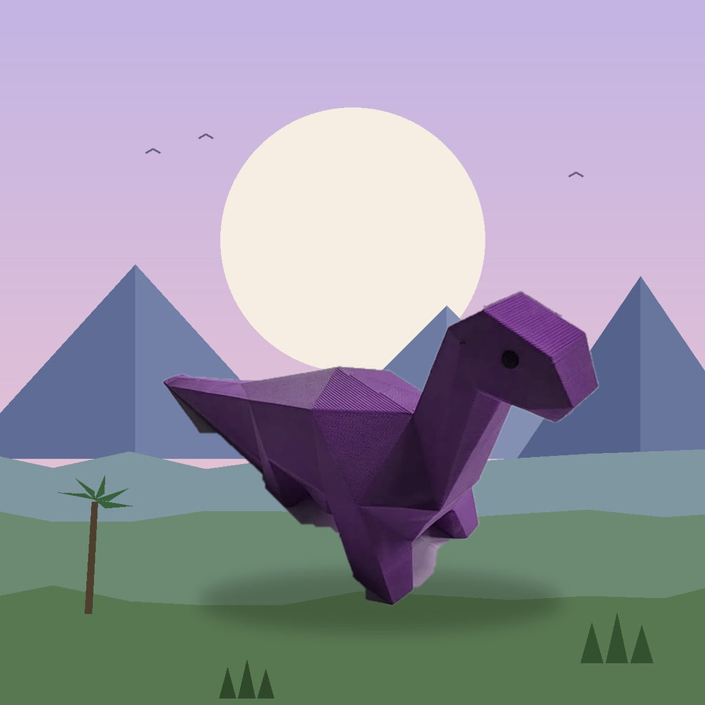 Purple Brontosaurus 3D printed dinosaur doorstop