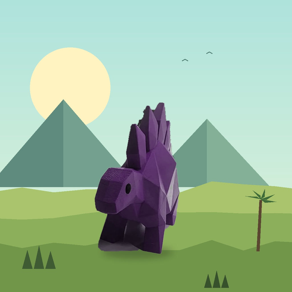 Purple Stegosaurus 3D printed dinosaur doorstop