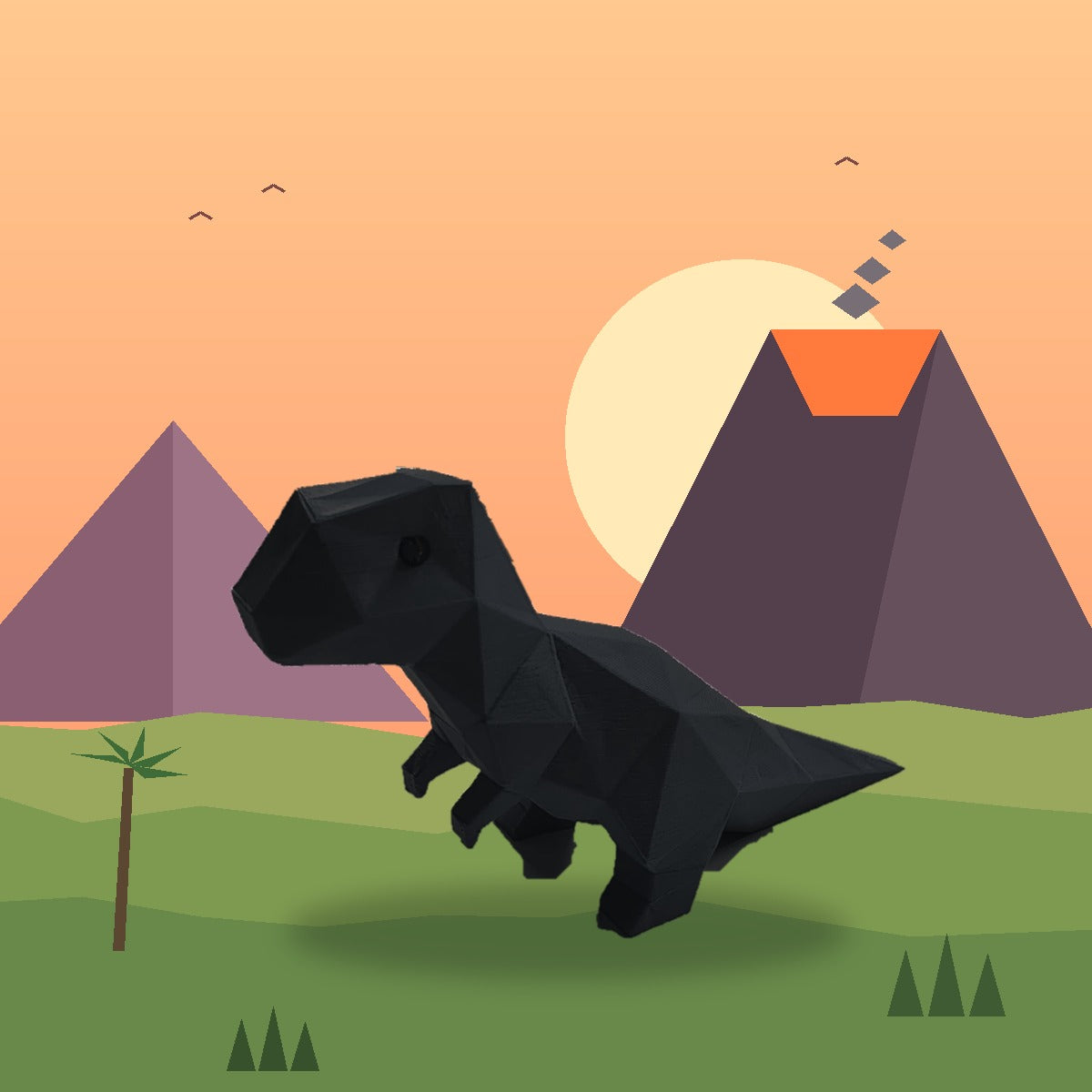 Black T-Rex 3D printed dinosaur doorstop