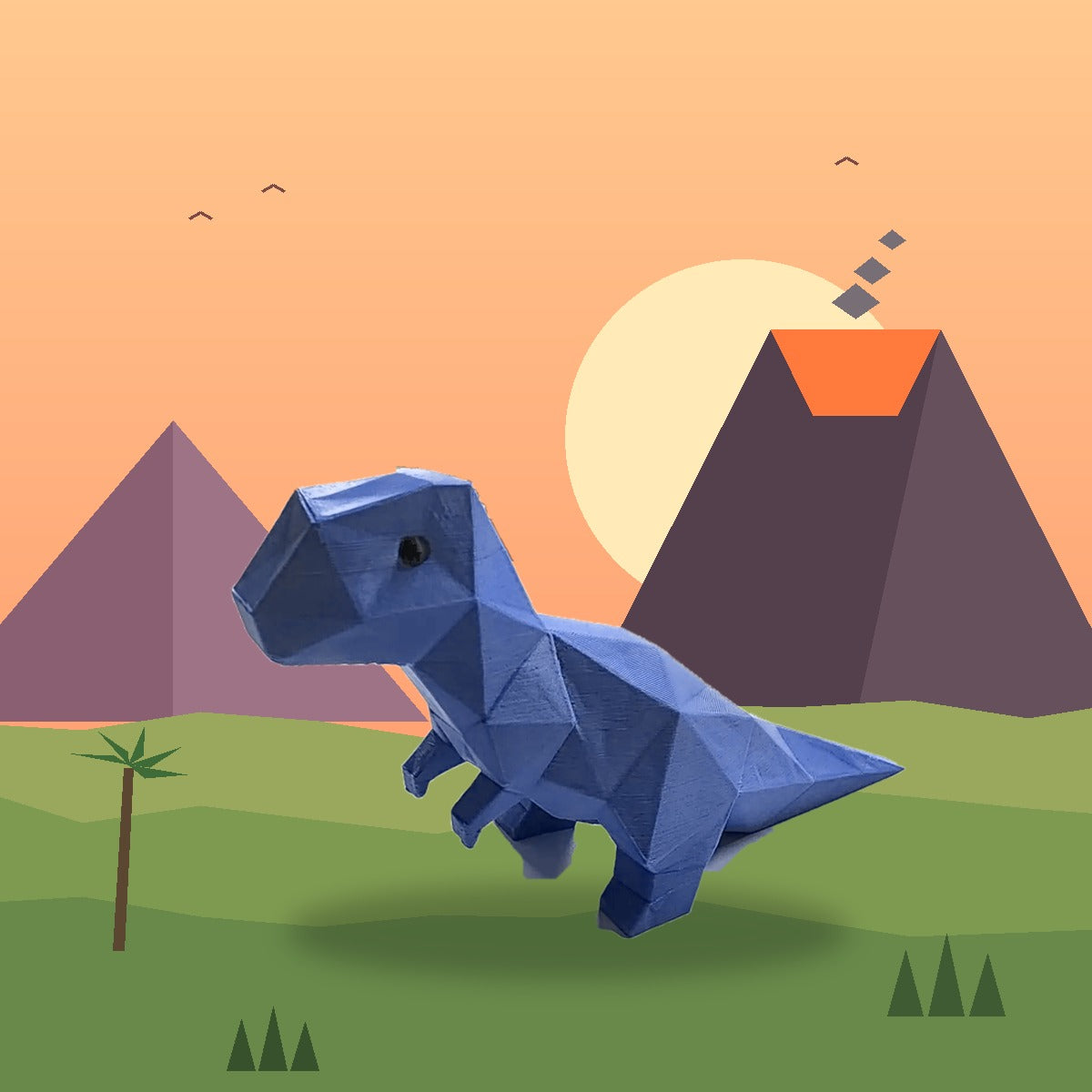 Blue T-Rex 3D printed dinosaur doorstop