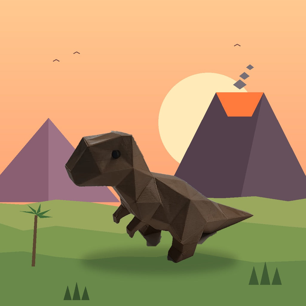 Brown T-Rex 3D printed dinosaur doorstop