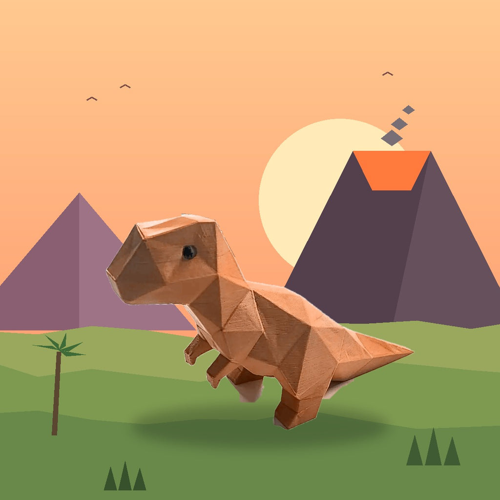 Orange T-Rex 3D printed dinosaur doorstop