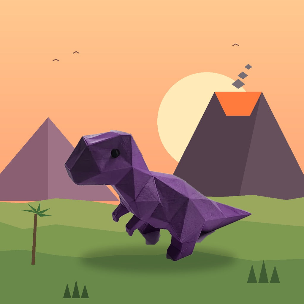 Purple T-Rex 3D printed dinosaur doorstop