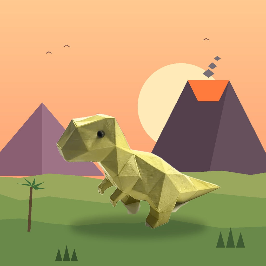 Yellow T-Rex 3D printed dinosaur doorstop